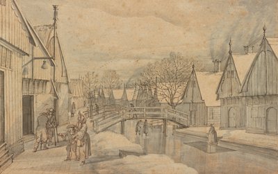 Eine Straße in Jisp an einem Wintertag von Abraham Rutgers