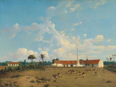 Die Zuckerfabrik Kemanglen bei Tegal (oder Tagal), Java von Abraham Salm