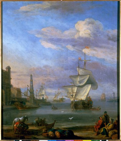 Ein niederländischer Hafen, Gemälde von Abraham Storck von Abraham Storck
