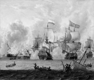 Begegnung zwischen der englischen und der niederländischen Flotte bei La Hogue am 29. Mai 1692 von Abraham Storck
