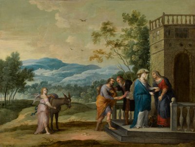 Die Heimsuchung: Maria und Elisabeth schütteln sich die Hände von Abraham Willemsens