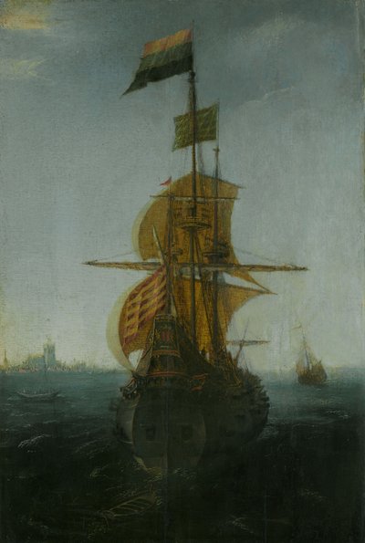 Ein Amsterdamer Ostindienfahrer von Abraham de Verwer