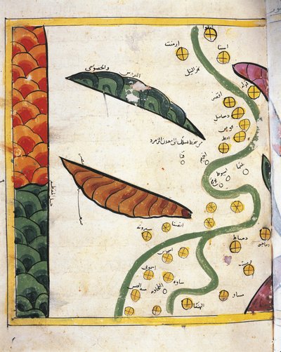 Karte des Nildeltas und zwei Oasen von Abu Muhammad Al Idrisi or Edrisi