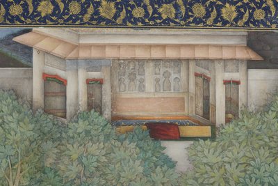 (Detail) aus Kaiser Jahangir mit Heiligen Männern in einem Garten, um 1615 von Abul Hasan