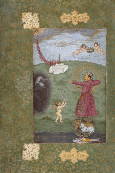 Kaiser Jahangir triumphiert über die Armut, um 1620-25 von Abul Hasan