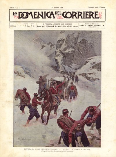 Schneesturm in Montenegro, dreihundert Soldaten eingeschlossen von Achille Beltrame