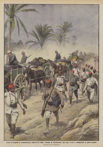 Wie militärische Kommunikation in Libyen erfolgt, Versorgungskolonne bringt Lebensmittel von Achille Beltrame