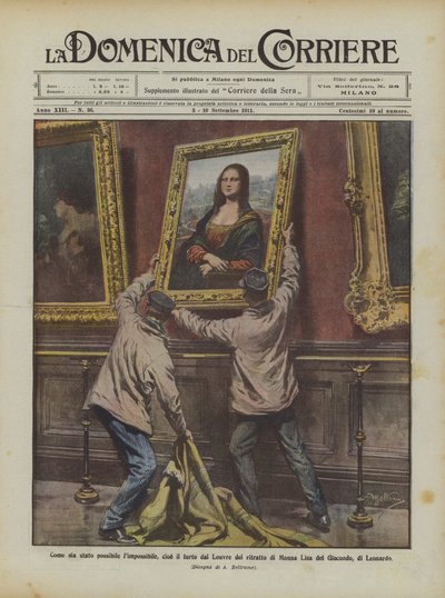 Wie das Unmögliche möglich wurde, der Diebstahl des Porträts der Mona Lisa aus dem Louvre von Achille Beltrame
