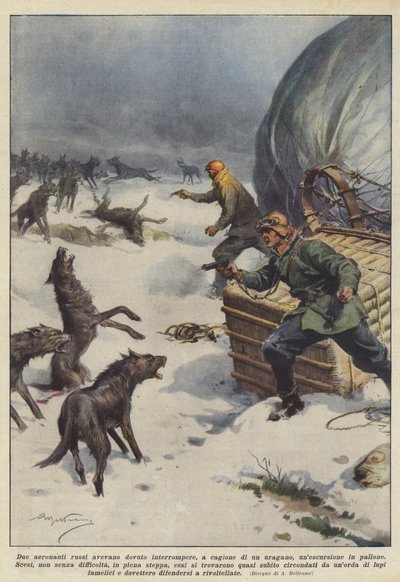 Zwei russische Aeronauten mussten wegen eines Hurrikans eine Ballonfahrt unterbrechen von Achille Beltrame