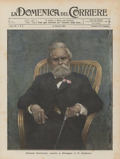 Giosue Carducci, gestorben in Bologna am 15. Februar von Achille Beltrame