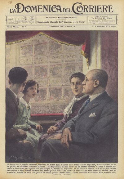 Der Duce unter dem Volk von Achille Beltrame