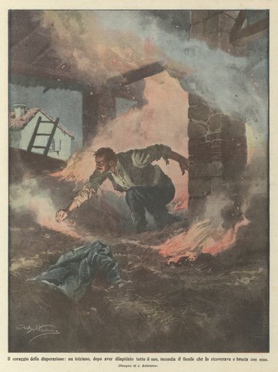 Der Mut der Verzweiflung, ein Istrianer, nachdem er sein ganzes von Achille Beltrame