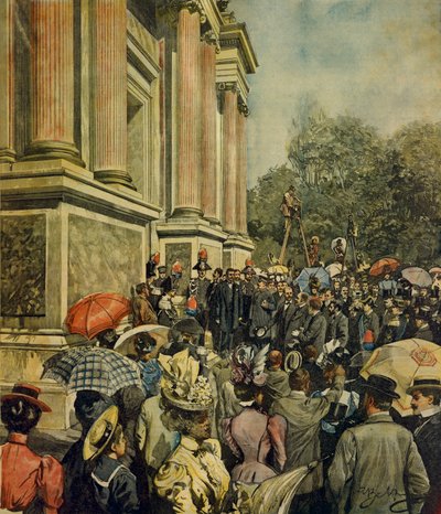 Eröffnung der ersten Internationalen Kunstausstellung in Venedig, von Achille Beltrame (1871-1945), aus La Domenica del Corriere, 30. April 1899 von Achille Beltrame