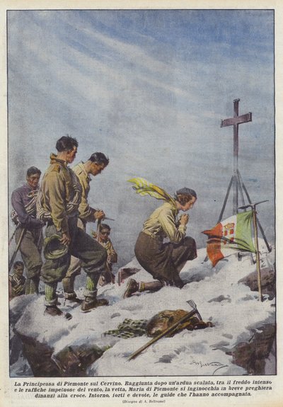 Die Prinzessin von Piemont auf dem Matterhorn von Achille Beltrame