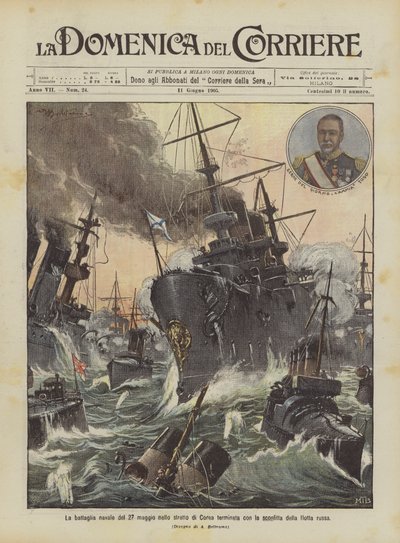 Die Seeschlacht vom 27. Mai in der Koreastraße endete mit der Niederlage der russischen Flotte von Achille Beltrame