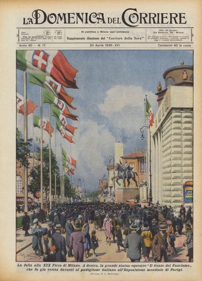 Die Menge auf der XIX. Messe von Mailand von Achille Beltrame