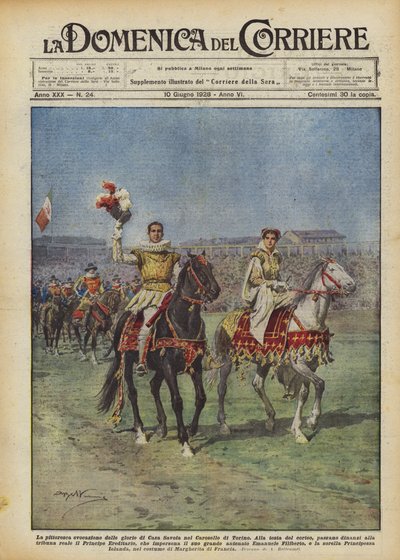 Die malerische Beschwörung der Ruhmestaten des Hauses Savoyen im Karussell von Turin von Achille Beltrame