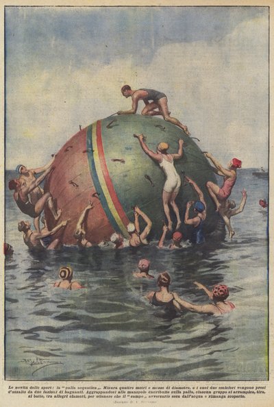 Die Neuheiten des Sports, Wasserball von Achille Beltrame
