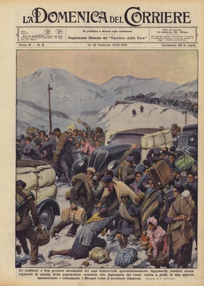 Die prunkvollen und gut geschützten Autos der bolschewistischen Führer, schändlich auf der Flucht von Achille Beltrame