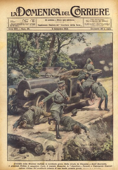 Das Massaker der italienischen Mission im griechischen Gebiet von Achille Beltrame