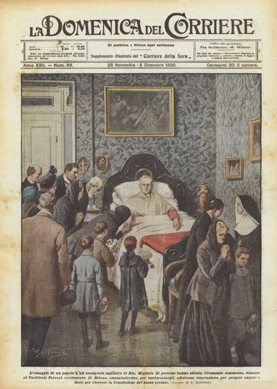 Die Huldigung eines Volkes an einen vorbildlichen Diener Gottes von Achille Beltrame