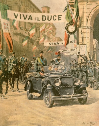Mussolinis triumphale Ankunft in Turin von Achille Beltrame