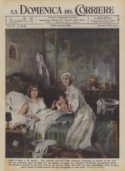Feuernacht in La Spezia von Achille Beltrame