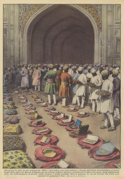 Acht Tage Feste in einem Szenario aus Tausendundeiner Nacht wurden Punjab gewidmet... von Achille Beltrame