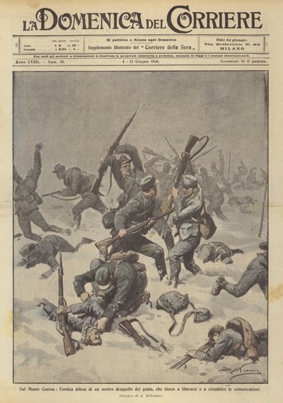 Auf dem Monte Coston, die heldenhafte Verteidigung einer unserer Pioniereinheiten, die sich befreien kann von Achille Beltrame