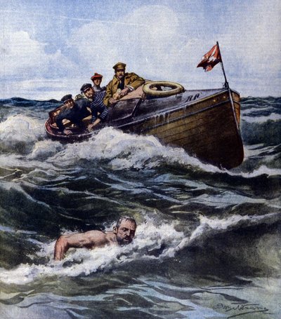 Thomas Burgess, ein in Frankreich lebender englischer Schwimmer, der am 6. September den Rekord für die Überquerung des Ärmelkanals brach von Achille Beltrame