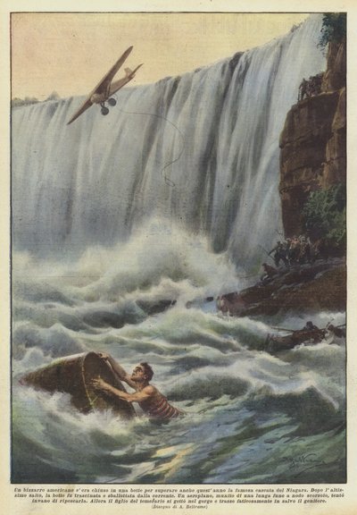 Ein exzentrischer Amerikaner ließ sich in einem Fass einschließen, um auch dieses Jahr den berühmten Niagara-Fall zu überwinden von Achille Beltrame