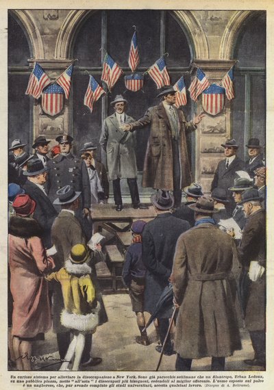 Ein kurioses System zur Linderung der Arbeitslosigkeit in New York von Achille Beltrame
