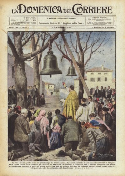 Ein Ritus im Freien, wie in den frühen Zeiten des Christentums von Achille Beltrame
