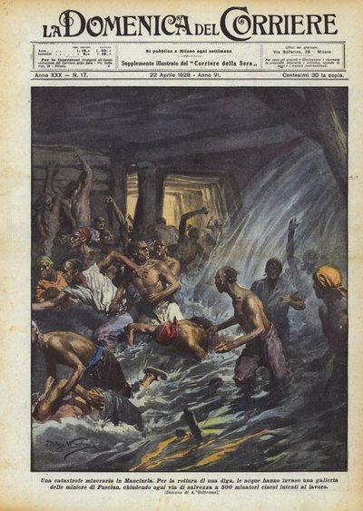 Eine Bergbaukatastrophe in der Mandschurei von Achille Beltrame