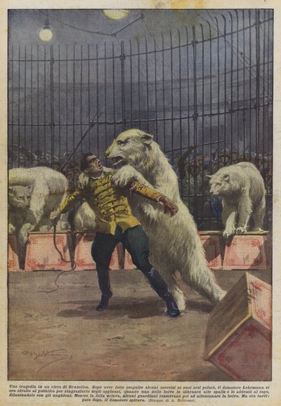 Eine Tragödie in einem Zirkus in Brüssel von Achille Beltrame