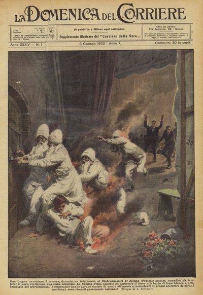 Ein tragisches Abenteuer ereignete sich während einer Pause bei den Laienschauspielern von Elohne von Achille Beltrame