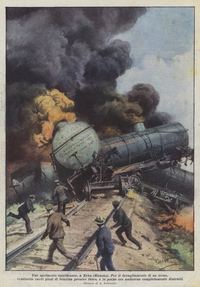 Ein schreckliches Schauspiel in Zyba (Kansas) von Achille Beltrame