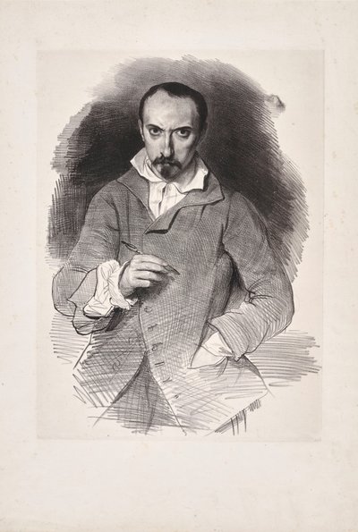 Selbstporträt, zweites Viertel des 19. Jahrhunderts von Achille Devéria