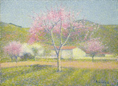 Ein Obstgarten im Frühling, blühende Apfelbäume, ca. 1920-29 von Achille Lauge
