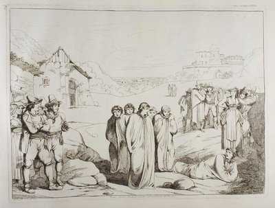 Sackhüpfen am Stadtrand von Rom von Achille Pinelli