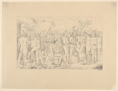 Einberufung der Sickles-Brigade, New York aus Confederate War Etchings, 1861-63 von Adalbert John Volck