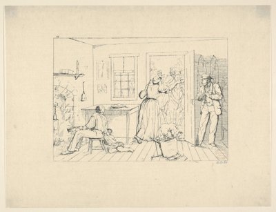 Sklaven verstecken ihren Herrn vor einer Suchmannschaft aus Confederate War Etchings, 1861-63 von Adalbert John Volck