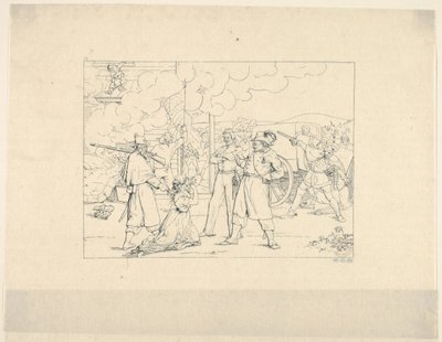 Tapfere Männer, die mit Siegel kämpfen aus Confederate War Etchings von Adalbert John Volck