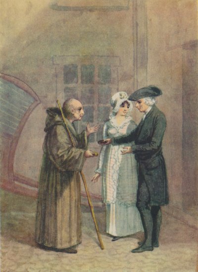 Yorik, der Mönch und Madame L- im Hof des Gasthauses in Calais, um 1760er, 1942 von Adam Buck