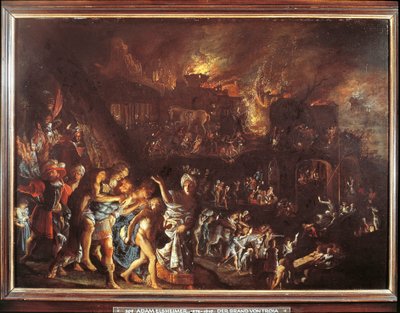 Die Verbrennung von Troja, ca. 1604 von Adam Elsheimer