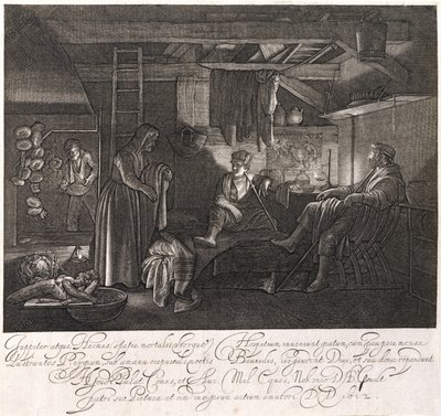 Das Haus von Philemon und Baucis, graviert von Graf Hendrik Goudt (1585-1630) von Adam Elsheimer