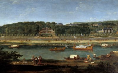 Ansicht des Schlosses von Saint Cloud mit der königlichen Galerie an der Seine von Adam Frans van der Meulen