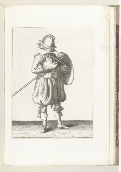 Übung mit Schild und Speer: Der Soldat hält Speer und Schild nah am Körper (Nr. 15), 1618 von Adam van Breen