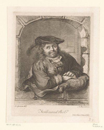 Porträt von Ferdinand Bol in einem Fenster von Adam von Bartsch