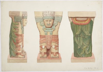 Karyatide IX, Vorder-, Seiten- und Rückansicht von Adela Breton